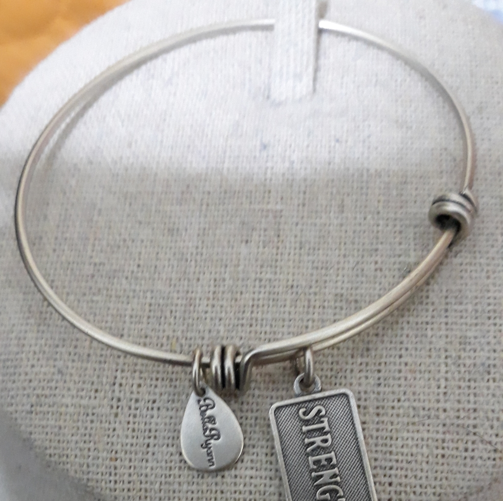 Silver Metal Bangle Bracelet Bella Ryann W/ Charm